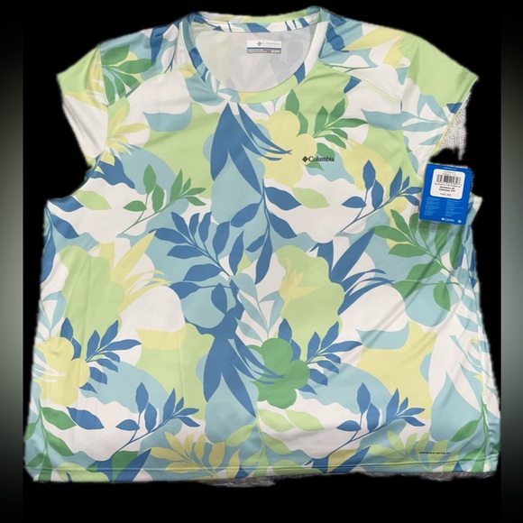 NWT COLUMBIA WOMENS SUMMERDRY SHORT SLEEVE PRINTED TEE. OMNI WICK QUICK DRY. - Picture 5 of 10